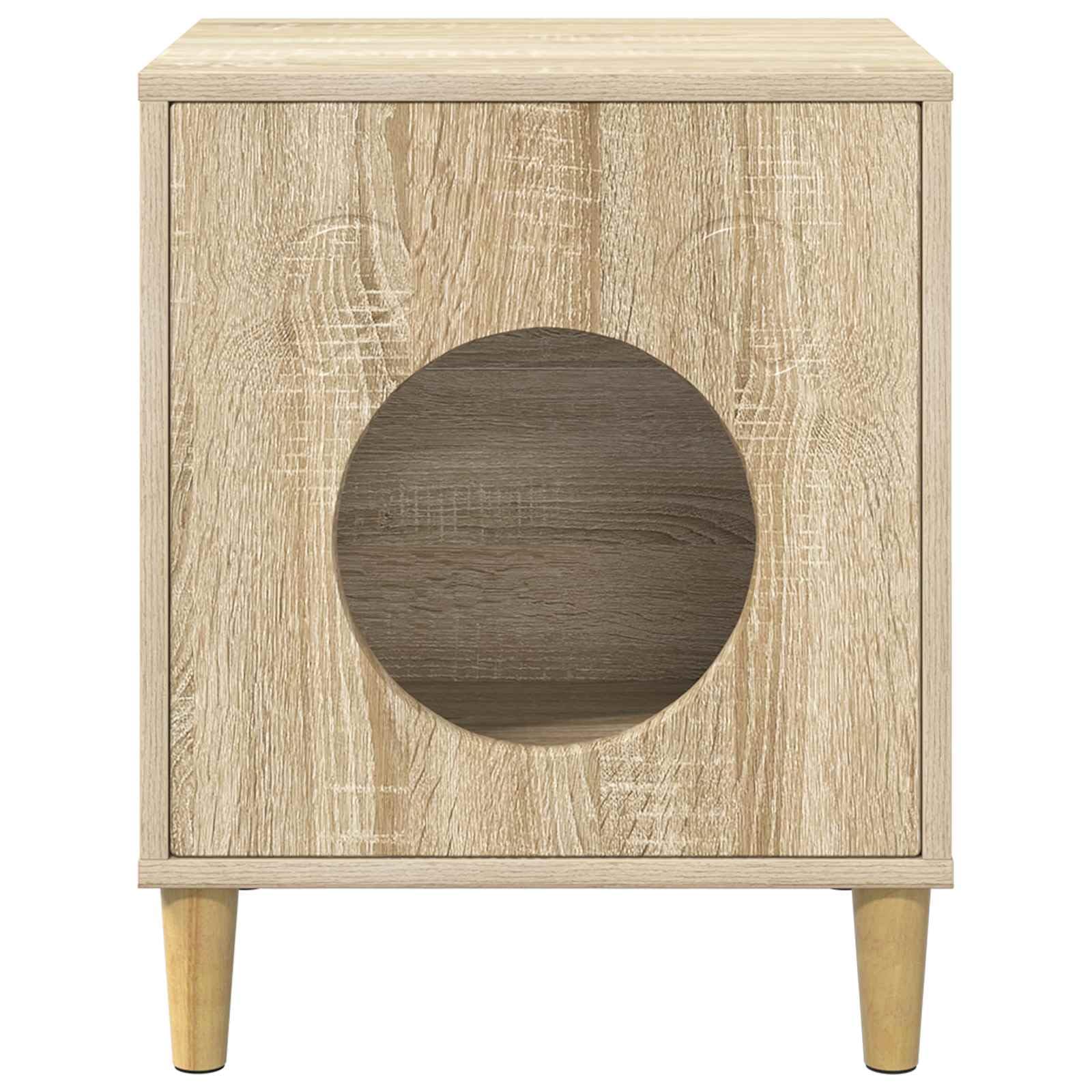 Katzenhaus Sonoma Holzwerkstoff 42,5 x 40 x 53 cm rechteckig Rückzugsort für Katzen mit Liegefläche und Kratzbrett ideal zum Klettern, Spielen, Schlafen in Wohnung, Zimmer, Balkon