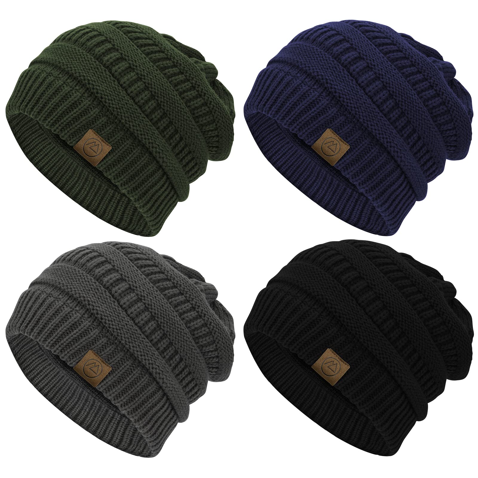 Winter Hats for Women 4 Pack Beanie Hats Caps Knit Chunky Slouchy Beanie Hats