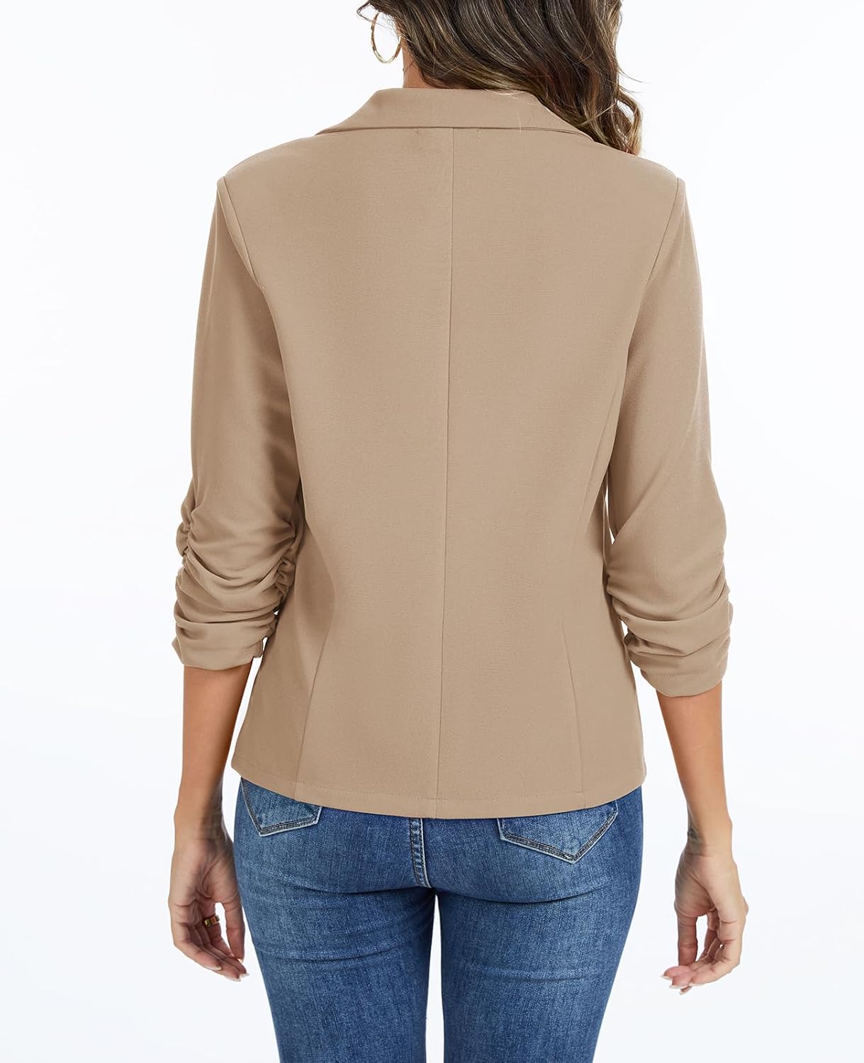 MINTLIMIT Womens Casual Blazer Open Front Business Suit Jacket 3/4 Sleeve Button Work Office Blazer Lightweight - Image 7