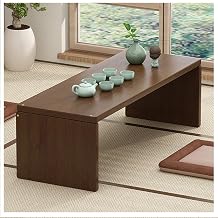 Solid Wood Japanese Floor Table, Tatami Tea Coffee Table, 12in Tall, Weight Capacity 154lbs, Suitable for Bay Windows and BalconiesBrown,40x30x31cm/16x12x12in