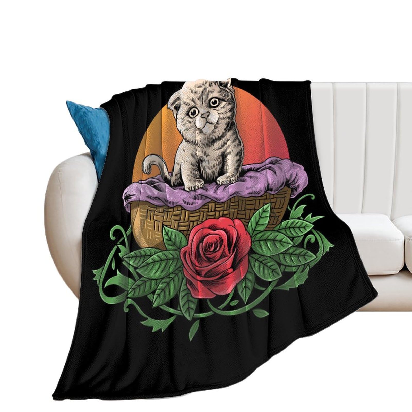 Couverture polaire joli chat pour réchauffer le cœur et le lit des enfants