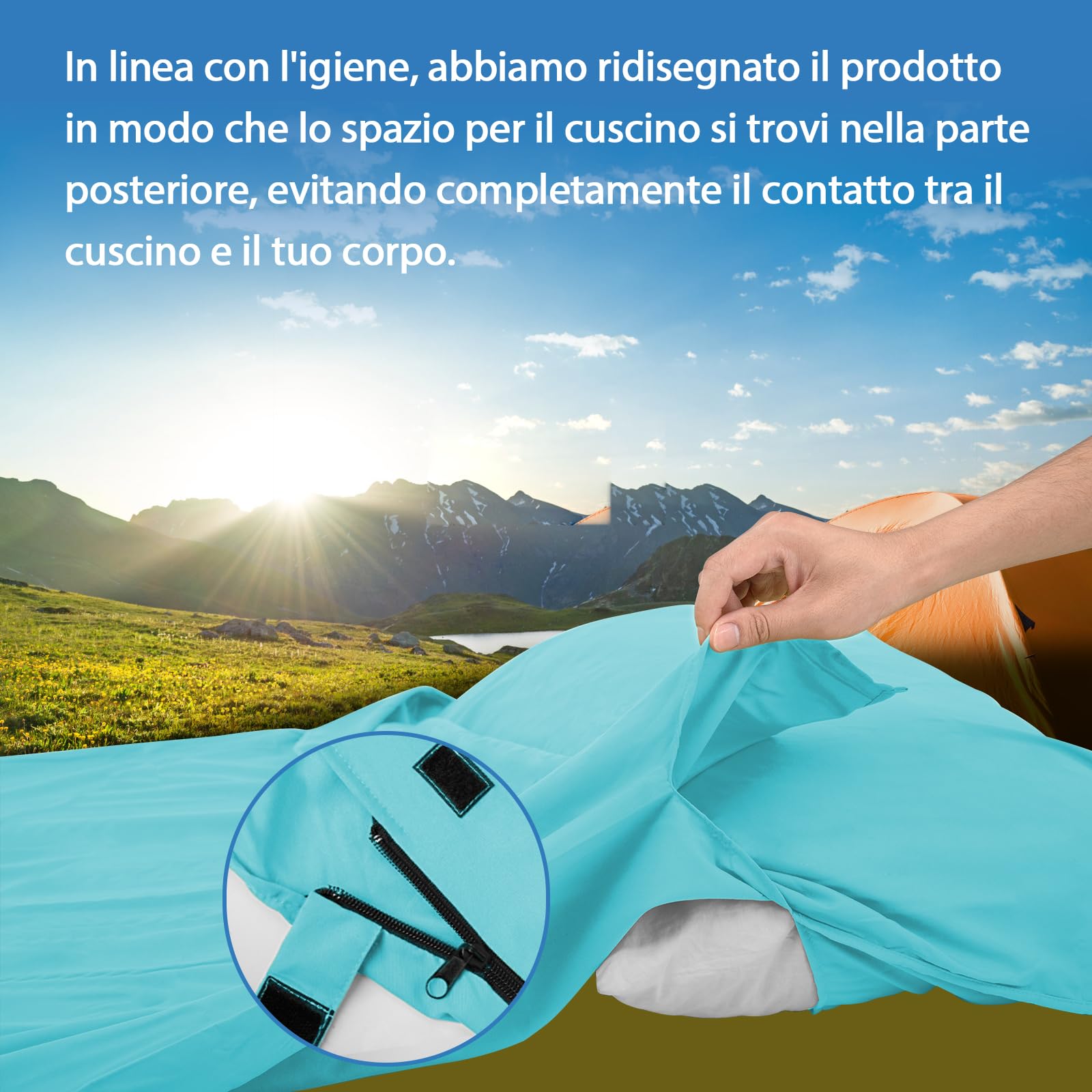 JAICOM Sacco Lenzuolo Sacco a Pelo, Sacco Lenzuolo da Viaggio Ultraleggero e Compatto, 220x90cm, Ideale per il campeggio, l'escursionismo, l'ostello e i viaggi di lavoro