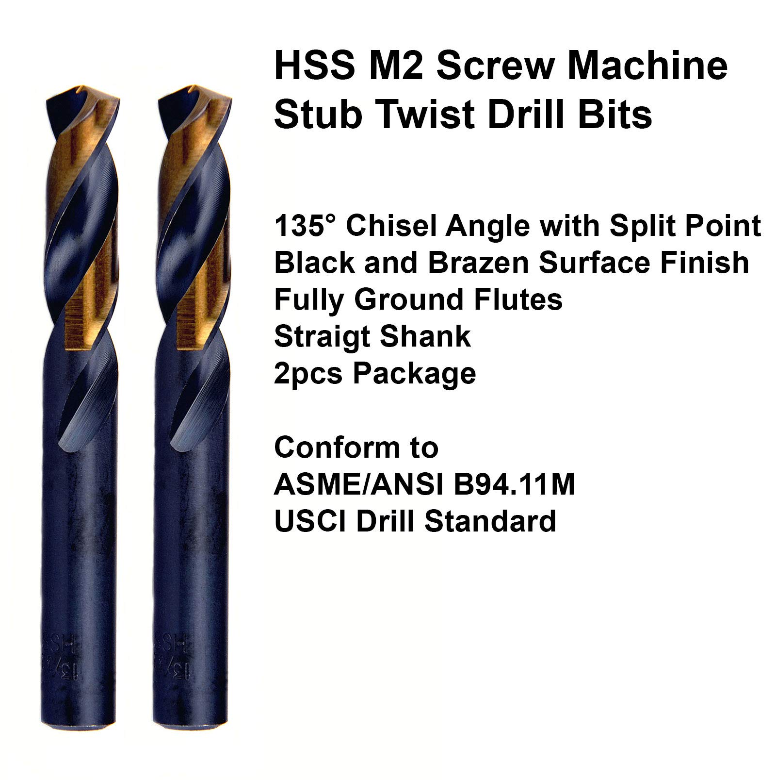 Maxtool Juego de 2 brocas helicoidales HSS M2 de 68,6 cm