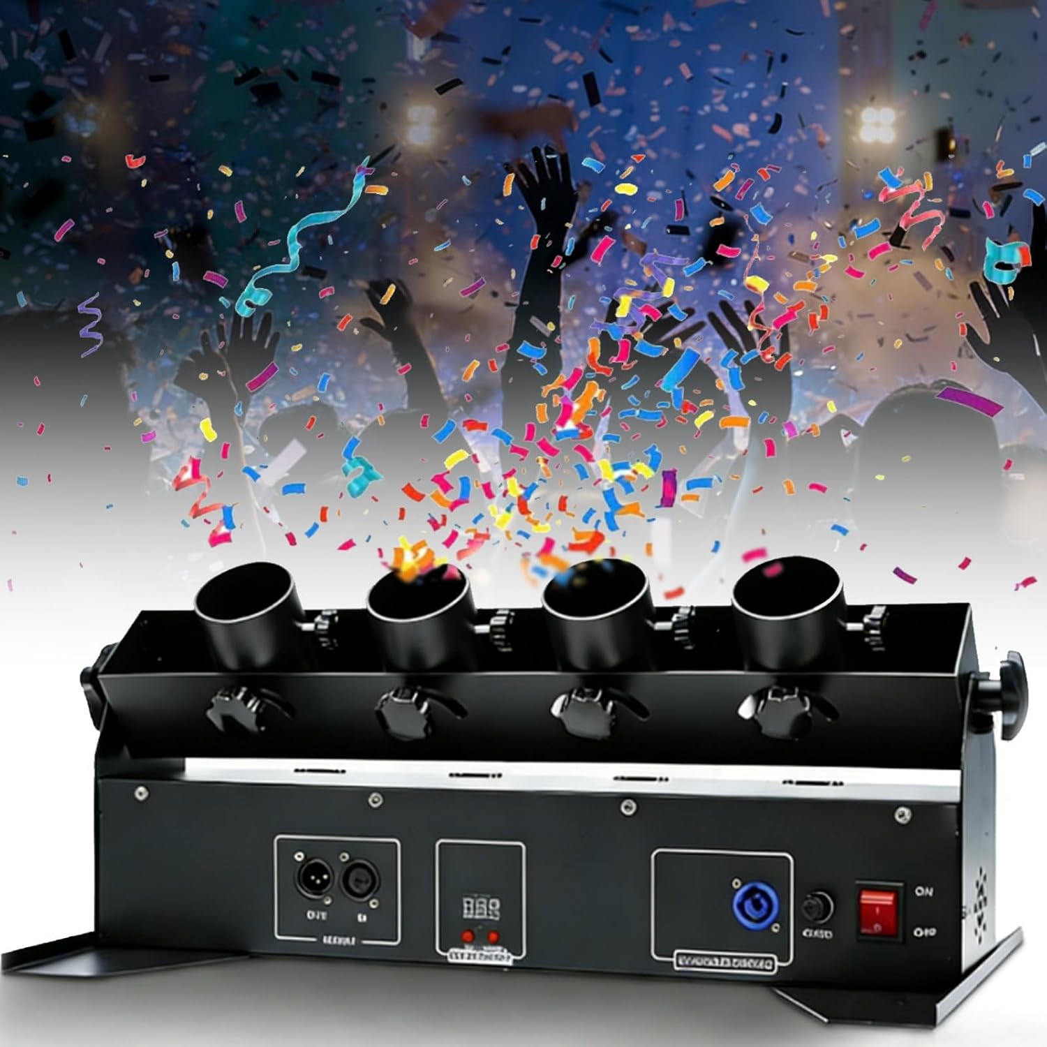 4HEAD Confetti Effect Machine Electric Confetti Cannon Machine,Confetti Machine with Wireless Remote/DMX for Special Event, Parties, Club, Wedding, Concerts
