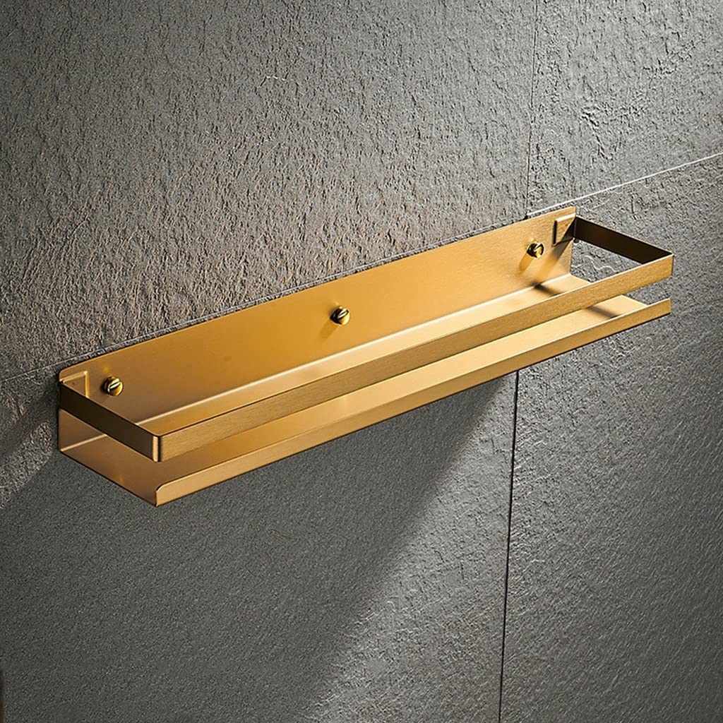 GTFDXJ Shower Caddy Bathroom Hradware Accessories 20-50cm Modern Matte Black Gold Shelves Kitchen Wall Shelf Shower Shampoo Storage
