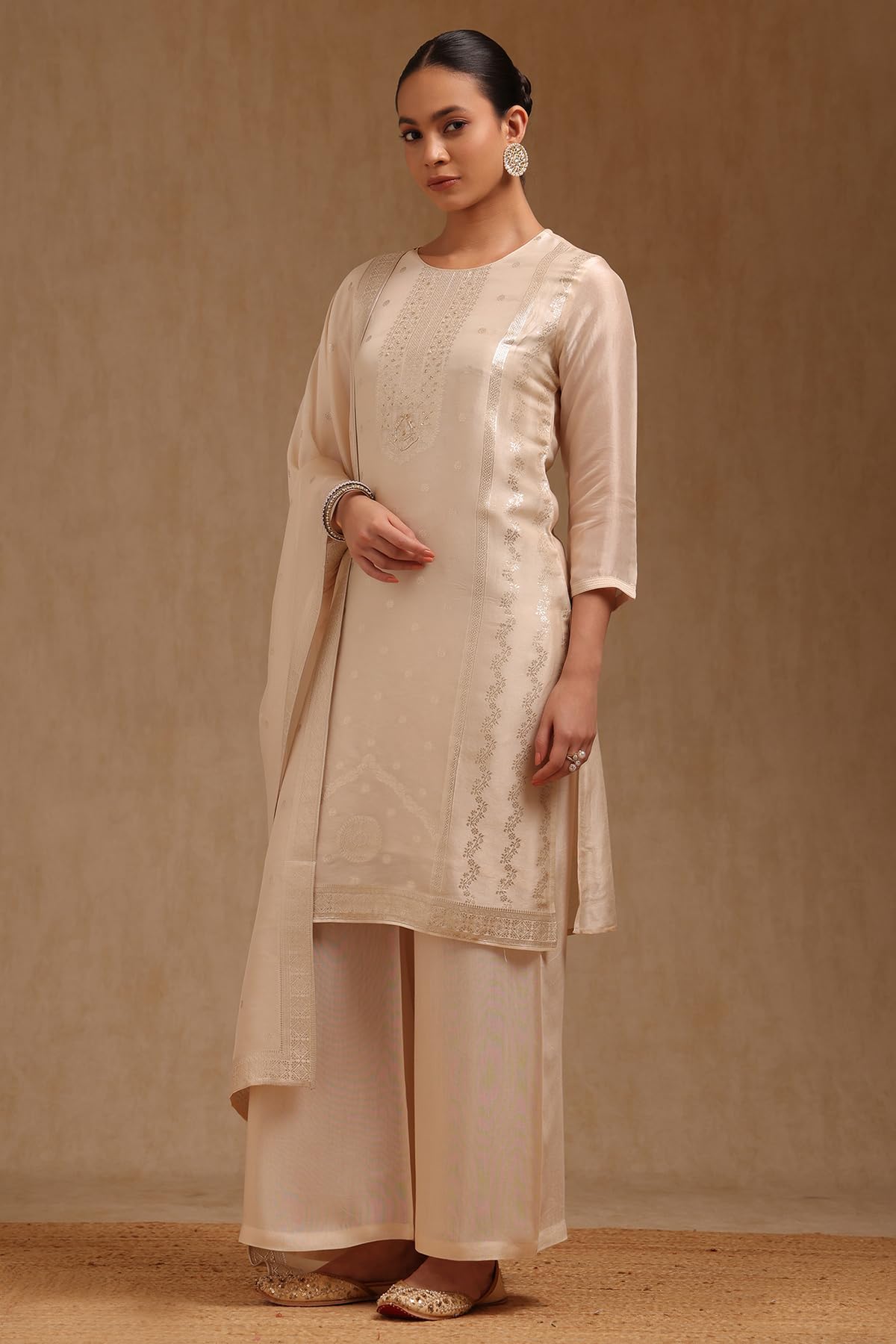 Soch Zari - Set completo da donna in broccato con tessuto Zari