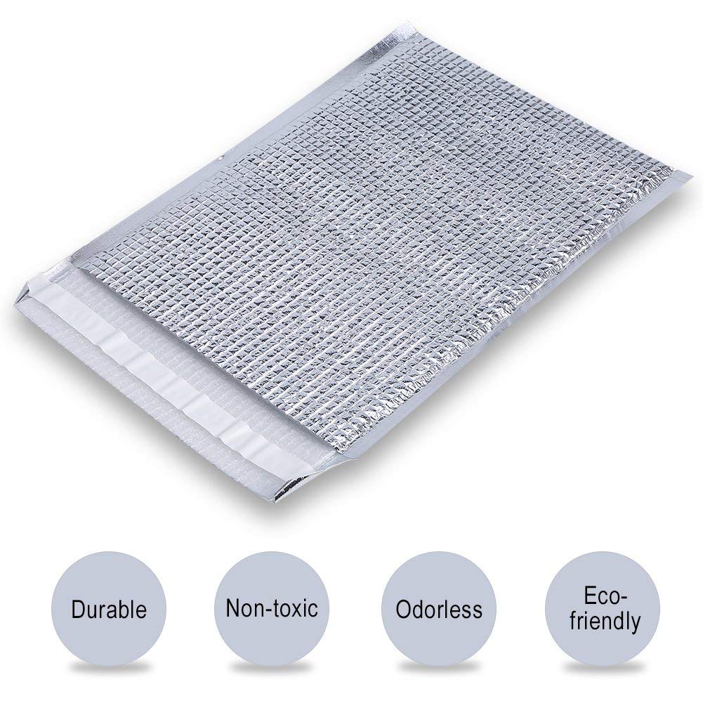 Dilwe 10 Stücke Isolierte Taschen, Wiederverwendbare Aluminium Picknick Hot Cold Pouch für Home Outdoor Picknick Wandern Camping(35 * 40cm)