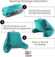 Vista 51 de Nestl Reading Pillow with Portable Laptop Lap Desk - Shredded Memory Foam Back Support Pillow for Sitting Up in Bed and Couch Rest Pillows with Navy