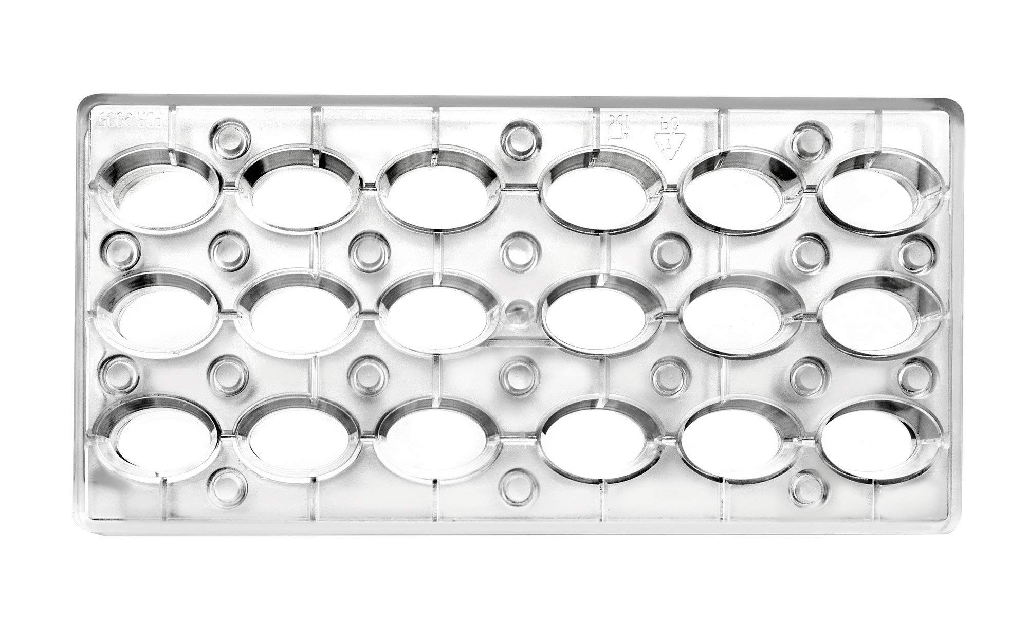 Ibili Magnetic Chocolate Mould Oval 27x14x2,5 cm, Polycarbonate, Silver, 27 x 14 x 2.5 cm