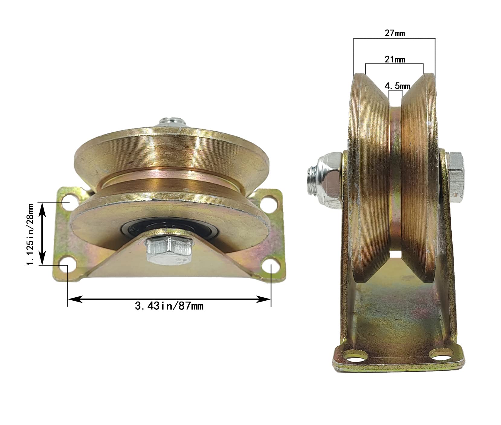 Heavy Duty V-Groove Casters - Rolling Gates & More -3