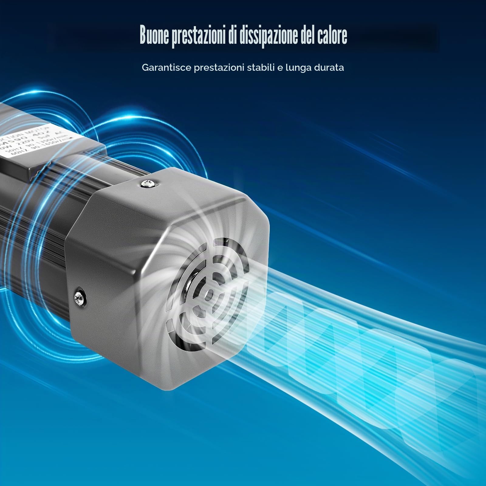 220 V, 90 W, motoriduttore con regolatore di velocità, 0-90 giri/min, coppia di 3,8 Nm, protezione IP54, motore industriale per imballaggio, stampa, macchine tessili