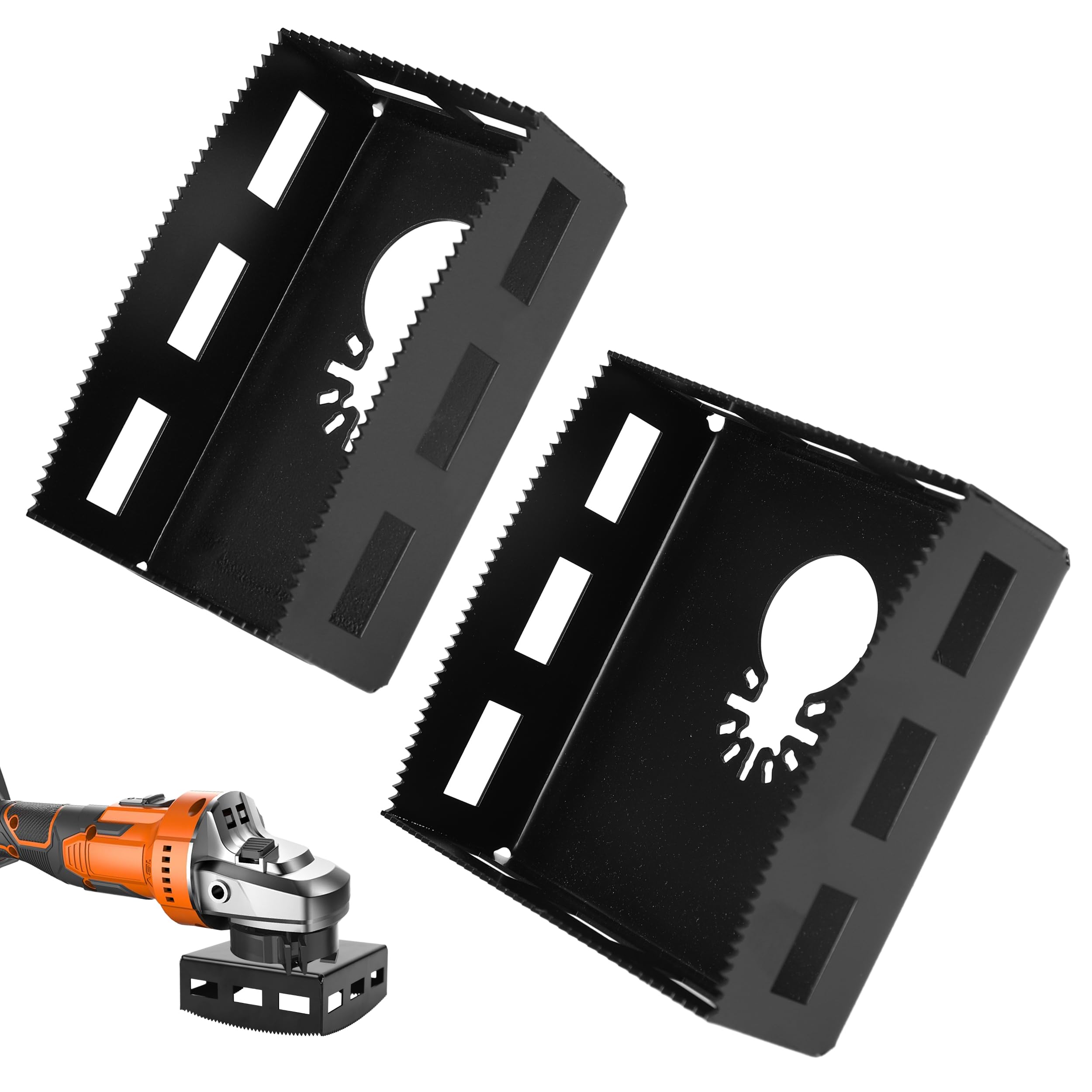Square Slot Cutter, Upgrade Stainless Steel Drywall Outlet Cutter Compatible with Dewalt 20V & Milwaukee M18 Oscillating Tools, One Step in Place