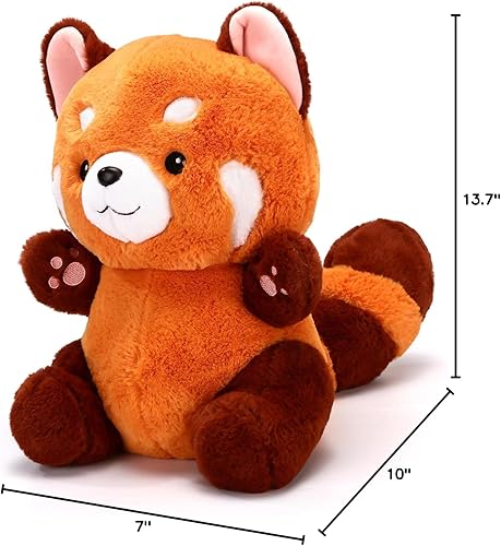 Vista 26 de Peluche de panda rojo, lindo panda rojo, peluche de panda, regalo de Navidad, cumpleaños, día de San Valentín, regalo para novia, cumpleaños, Panda