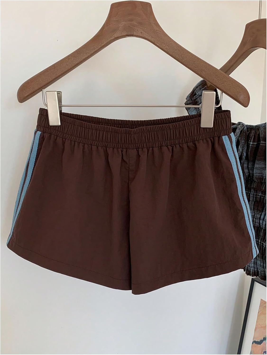 MakeMeChic Women's Striped Summer Shorts Workout Running Shorts Sweat Track Shorts Gym Athletic Wear