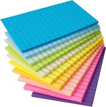 Large Sticky Notes 100 x 150 mm, 500 Sheets Lined Sticky Notes for School