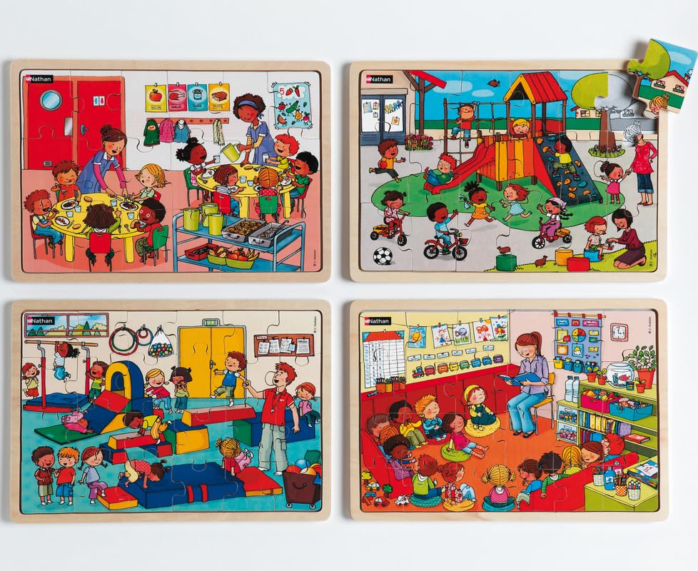 Puzzles bois Ensemble à l'école miniatura 1