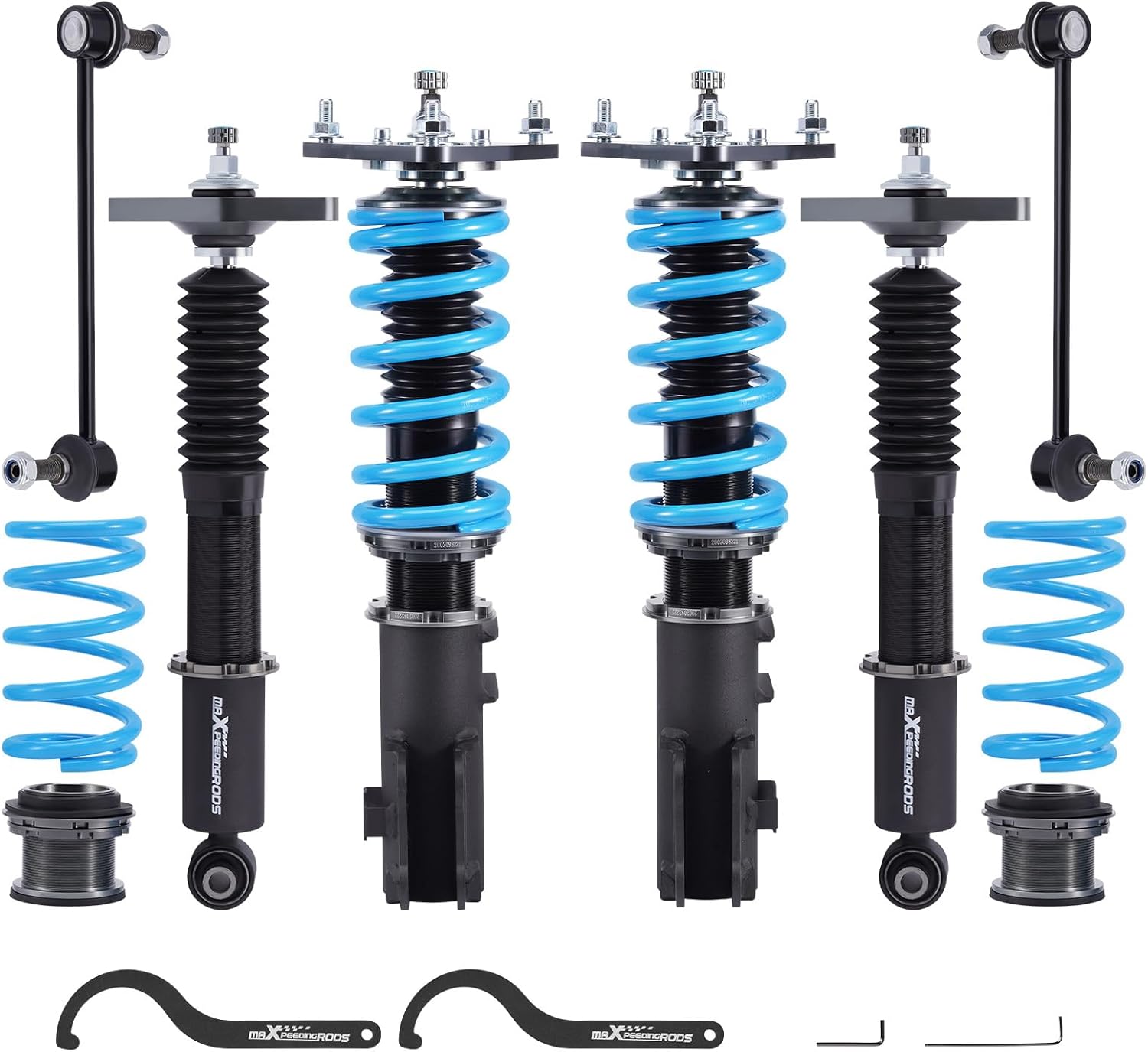 maXpeedingrods Coilover for Hyundai Genesis Coupe 2010-2016, 24 Levels Damper Adjustable Coilovers Suspension Kit, Height Adjustable Shock Absorber Struts, T6 Upgraded Lowering Kits Blue