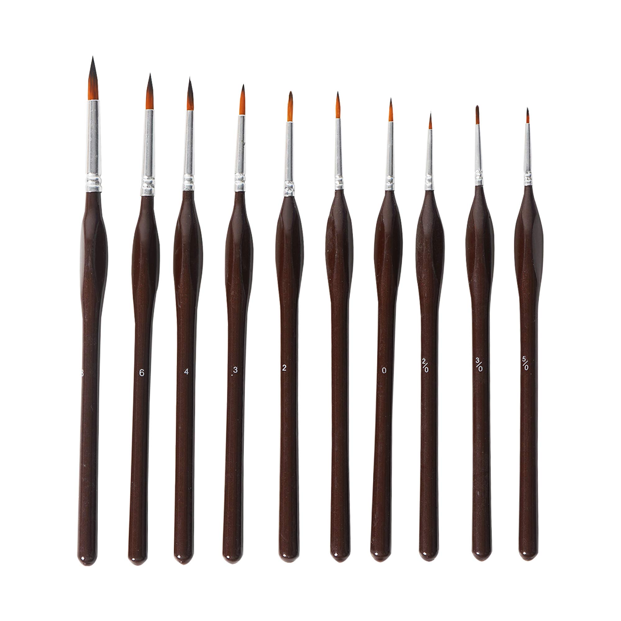 conda 10 Pcs Micro Detail Paint Brush Set Miniature Art Brushes Fine Liner for Watercolor Oil Acrylic, Craft Models Rock Painting