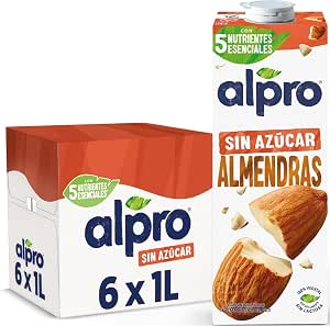Alpro Bebida Vegetal de Almendras sin Ázucar – Pack de 6 x 1L