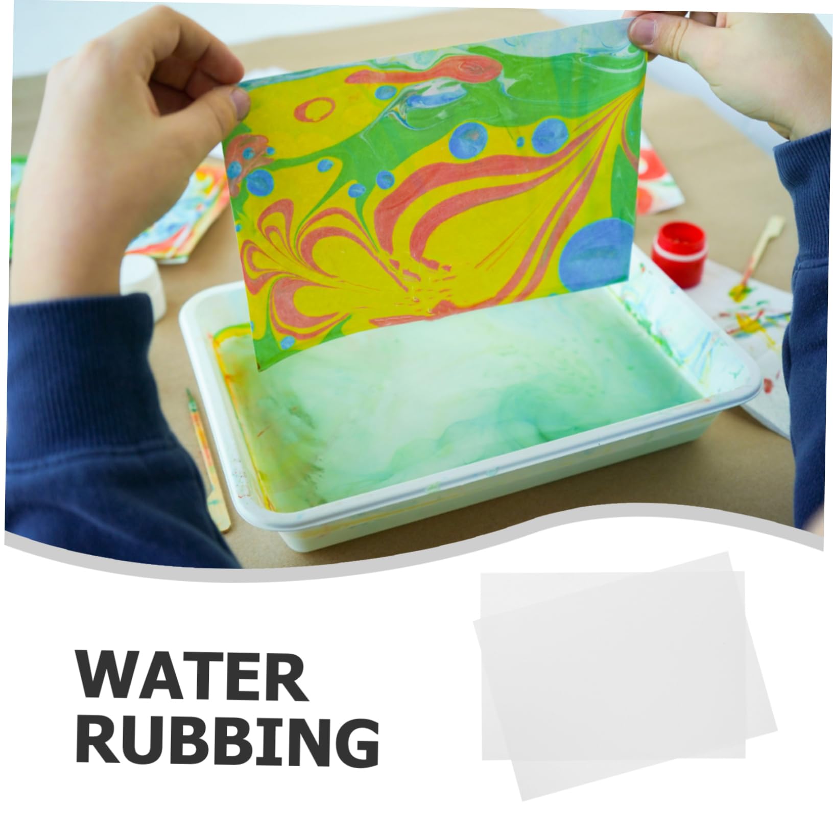 VILLCASE Marbling Paint Paper - 50 Sheets Water Drawing Paper For Paper Marbling Art Projects
