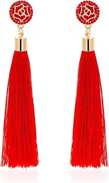 Tassel Earrings (Red)