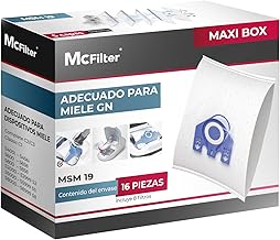 McFilter I 16 Vacuum Cleaner Bags Compatible with Miele Series GN S2 S4 S5 S6 S8, Complete C2/C3, Classic C1 I incl. 8 Filters I MAXI BOX