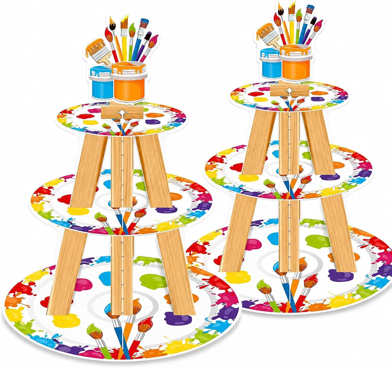 2 Pack Unicorn Cupcake Stands,Themed Dessert Table Display Holders for Kids Birthday Parties Baby Showers Party Decorations