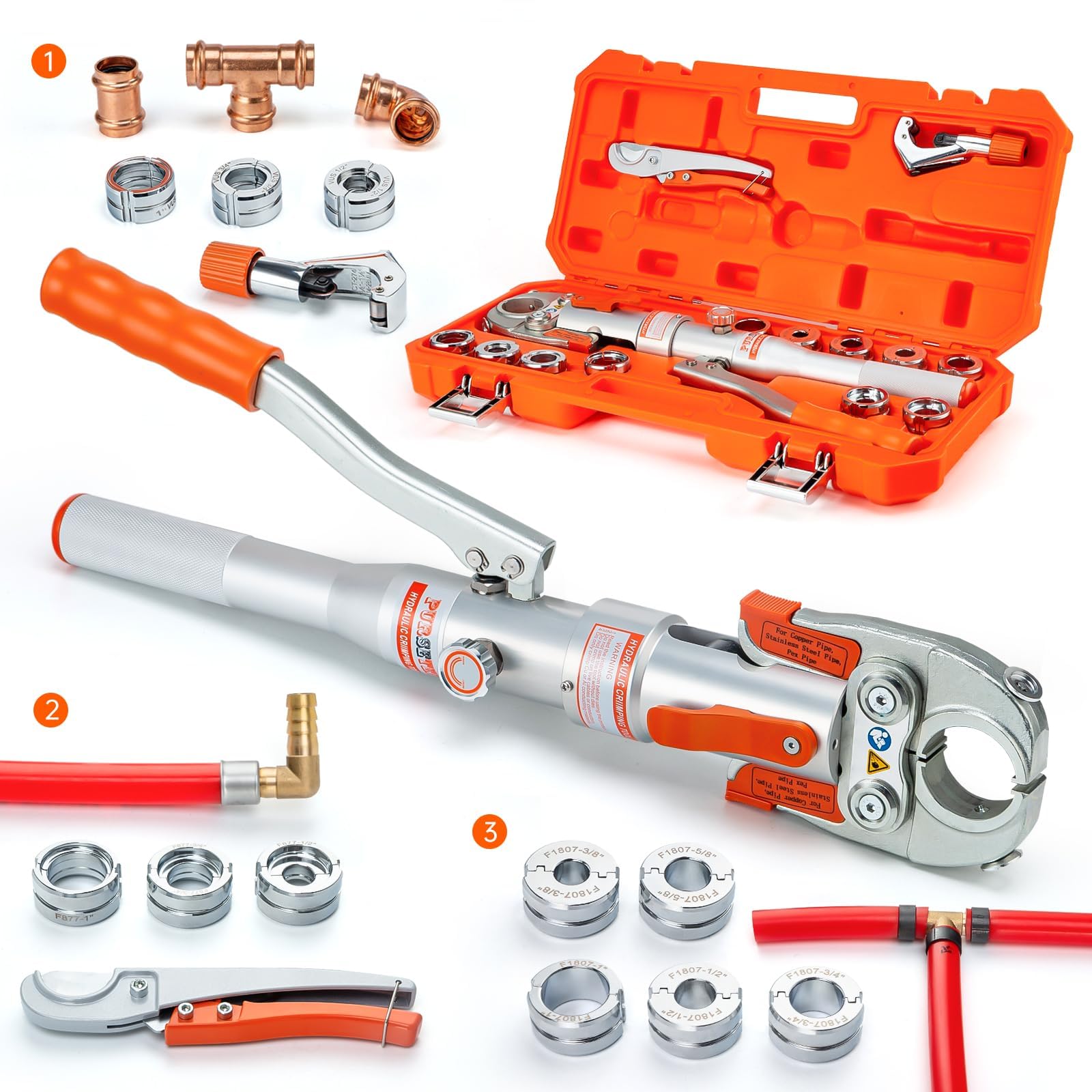 IBOSAD Copper Tube Fittings Hydraulic Pipe Crimping Tool