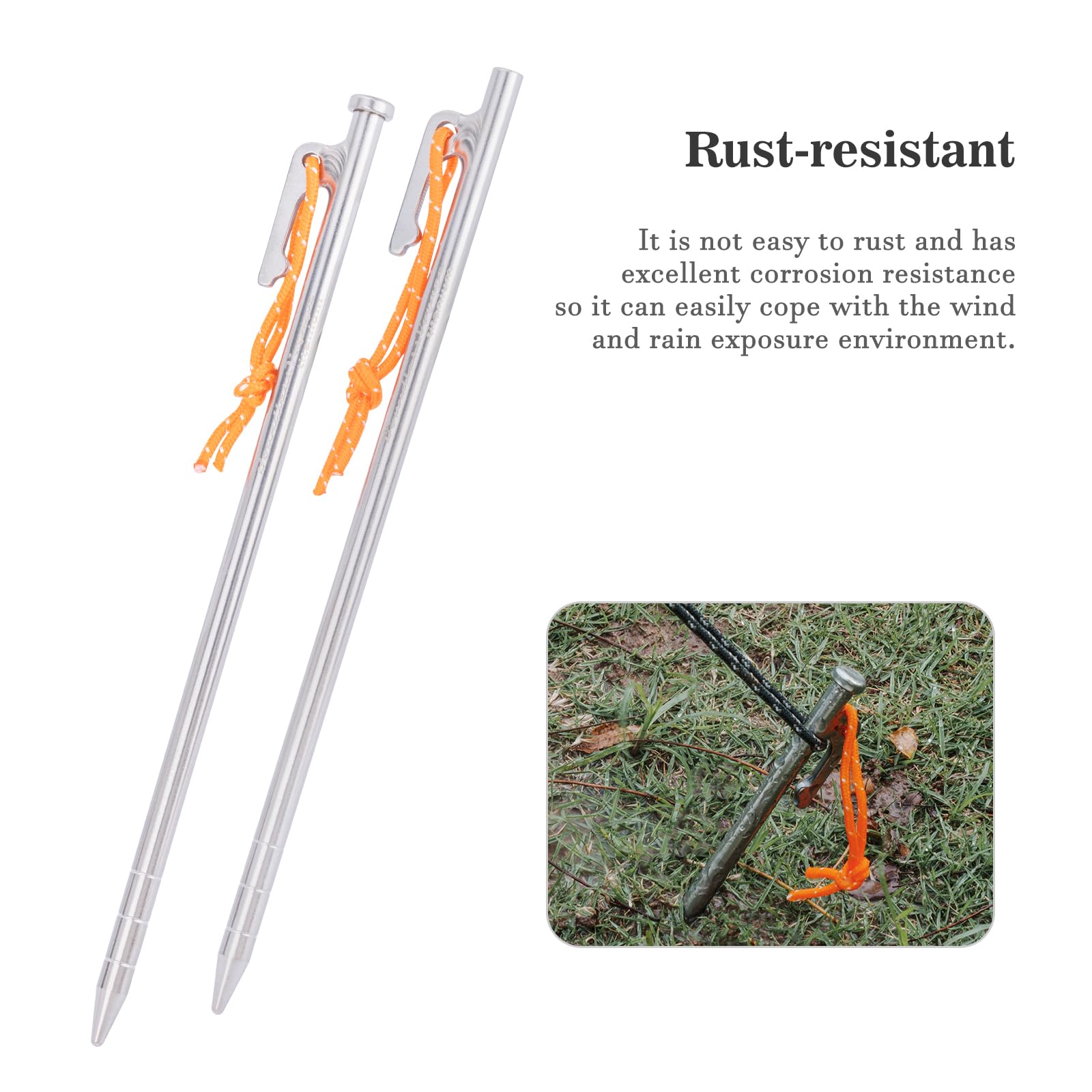 iBasingo 35cm Titanlegierung Heringe Metall Heavy Duty Screw Harte Bodenpfähle Langlebige Befestigungsnägel Garten Outdoor Camping Zelt Pins Feste Beschläge für Zaunnetz Regenplanen Mat Ti4015P