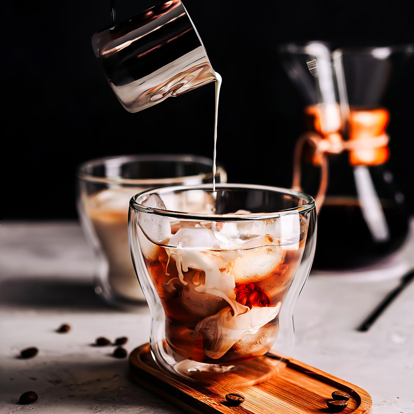 HEMOTON 2 Stücke 60ML Mini Milchkännchen Edelstahl Espresso Kännchen Milchschaumkännchen Espresso Milch Aufschäumen Krug Kaffeetasse Milchkanne Sahnekanne Milchkaffee Krug für Milch Soja Kaffee