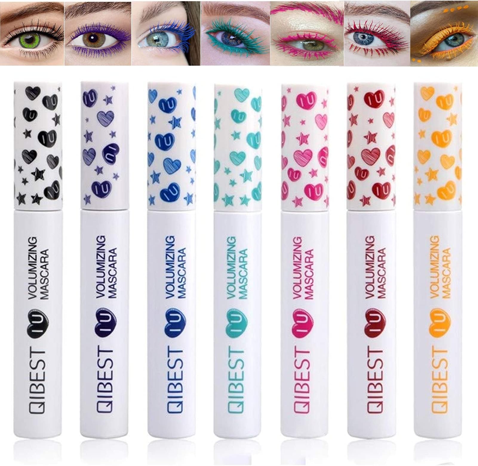 7 Pcs Colorful Waterproof Mascara Set