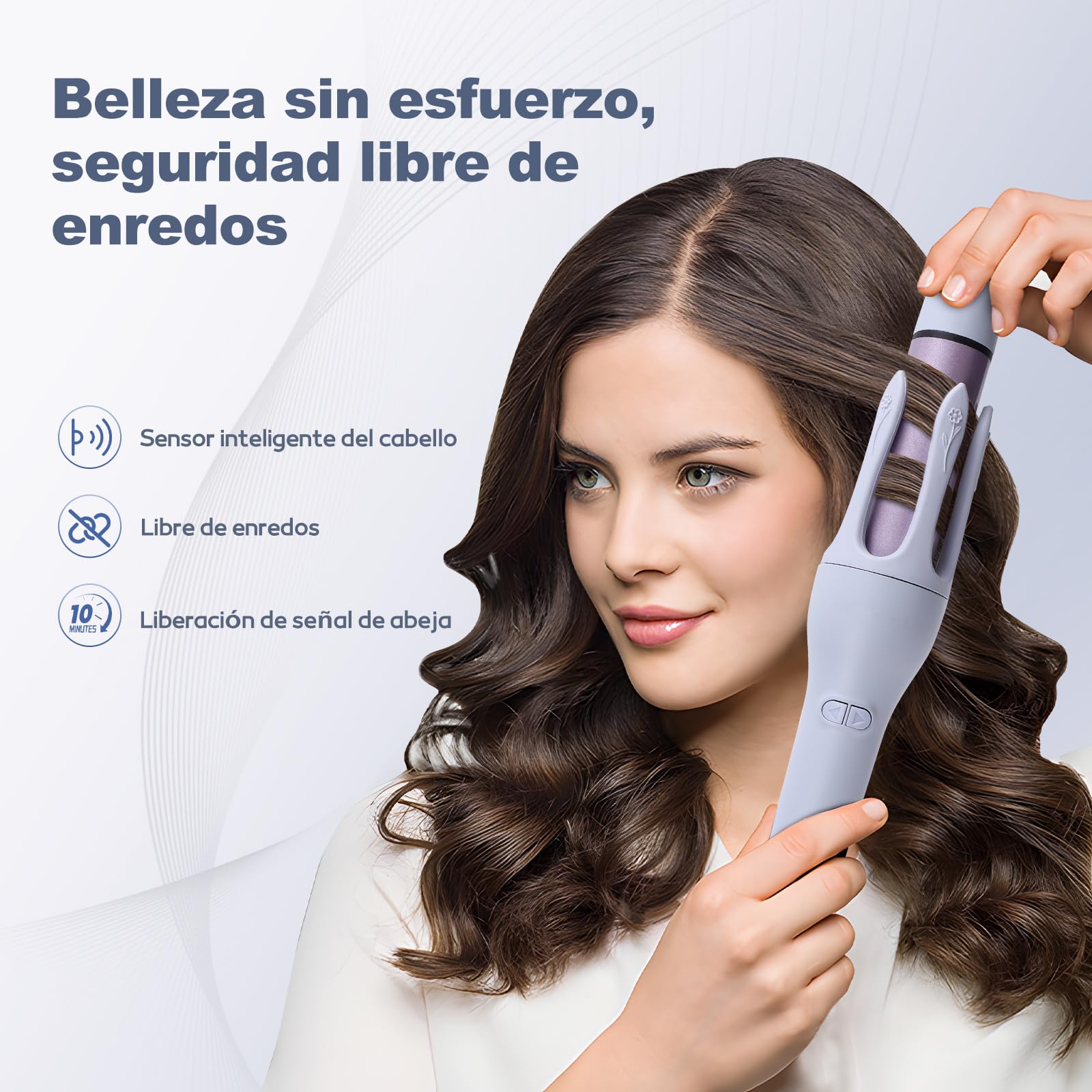 32mm Rizador de Pelo Automático, 2en1 Rizadora y Plancha Pelo, Revestimiento Cerámico, 3 Temp(160℃-200℃), Calentamiento PTC y Peinados Duraderos