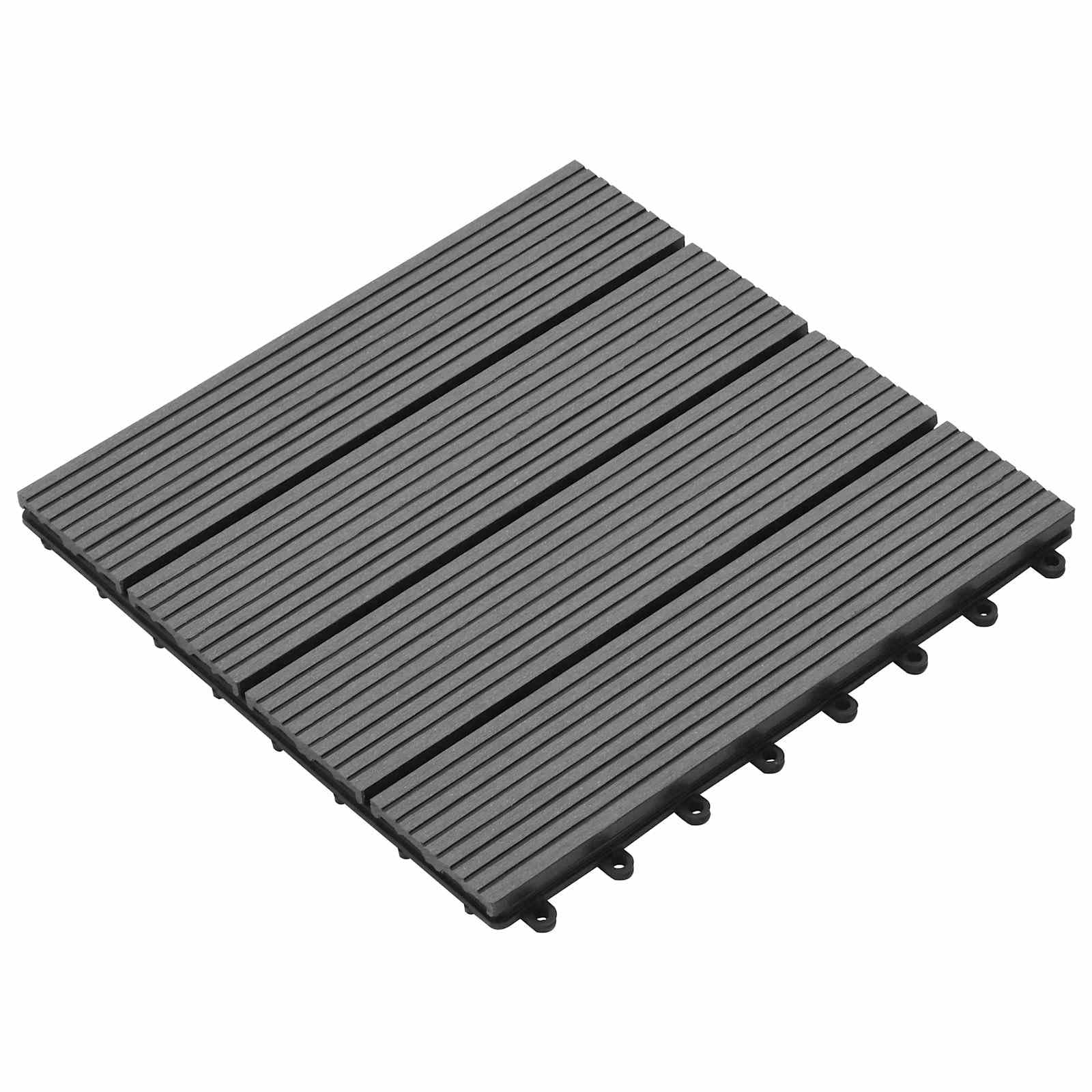 Generisch Terrassenfliese 11 STK. Grau 30 x 30 cm WPC,Haushaltsbedarf,8.7 kg-42046659
