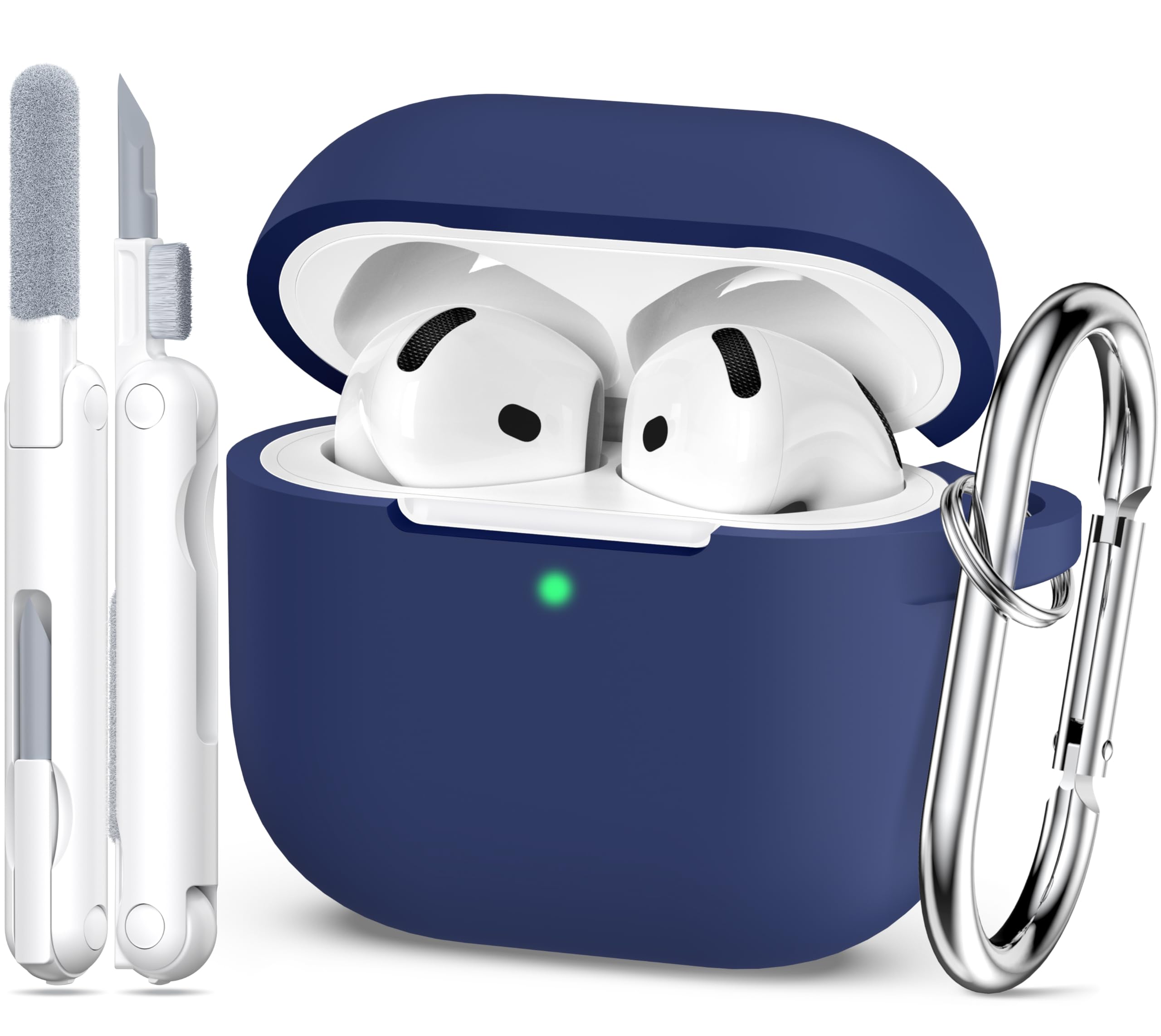 Étui AirPods 4 Avec Support Réglable Et Stylet Nettoyage - Protection Anti-choc, Violet - 11