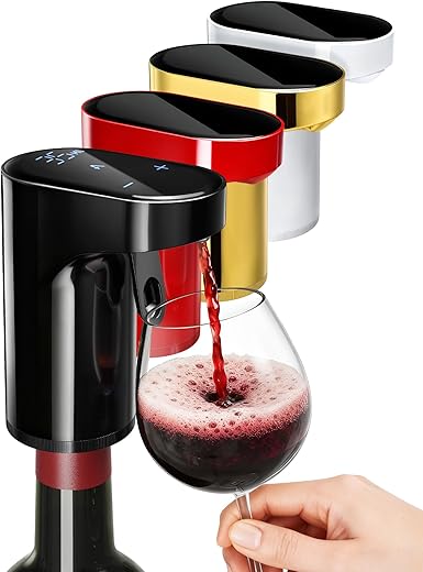 2026 Valentines Day Gifts,5-in-1 Electric Wine Decanter with Aerator,Smart Liquor Dispenser Adjustable Dosing, Whiskey Pourer,Automatic Liquor Bottle Pump,Birthday Gifts for Her/Him/Women/Men(Black)