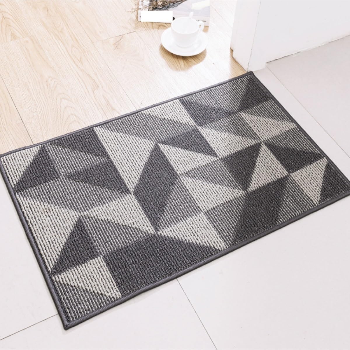 Fußmatte Fußabtreter Saugfähige Vorder- Und Hintertürmatten, Maschinenwaschbare Fußmatten for Die Eingangstür Teppich für Eingang(Brown,60x90cm)