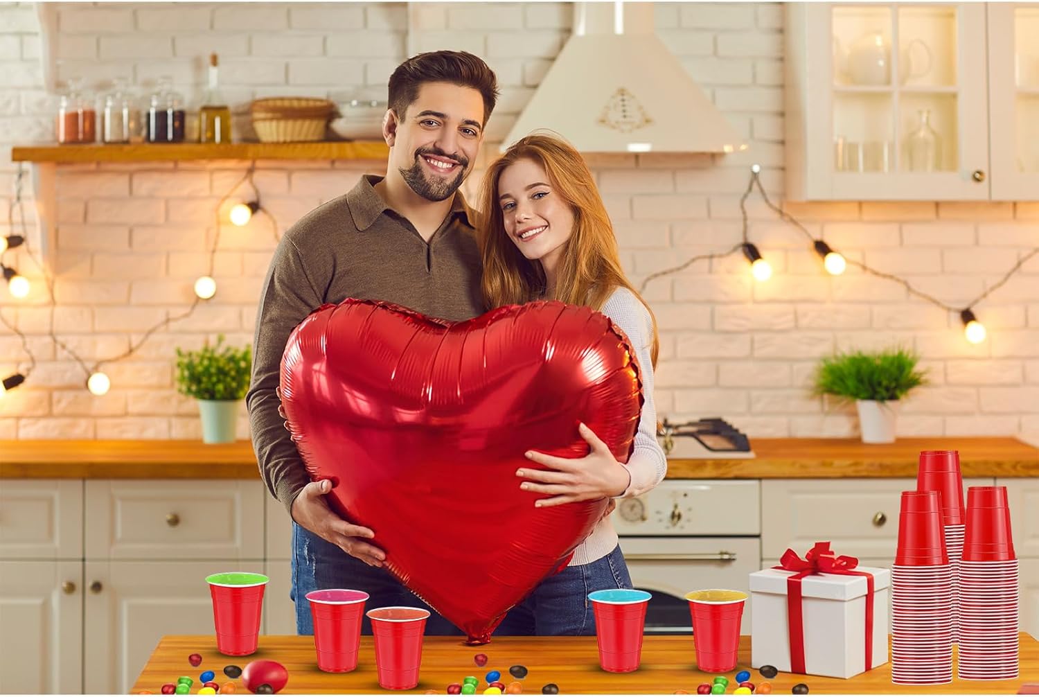 120 pcs 16 oz red plastic cups Christmas Plastic Cups red Party Cups Valentines Day plastic cups for drinking Tastings served Snacks Barbecues Picnics - Image 3