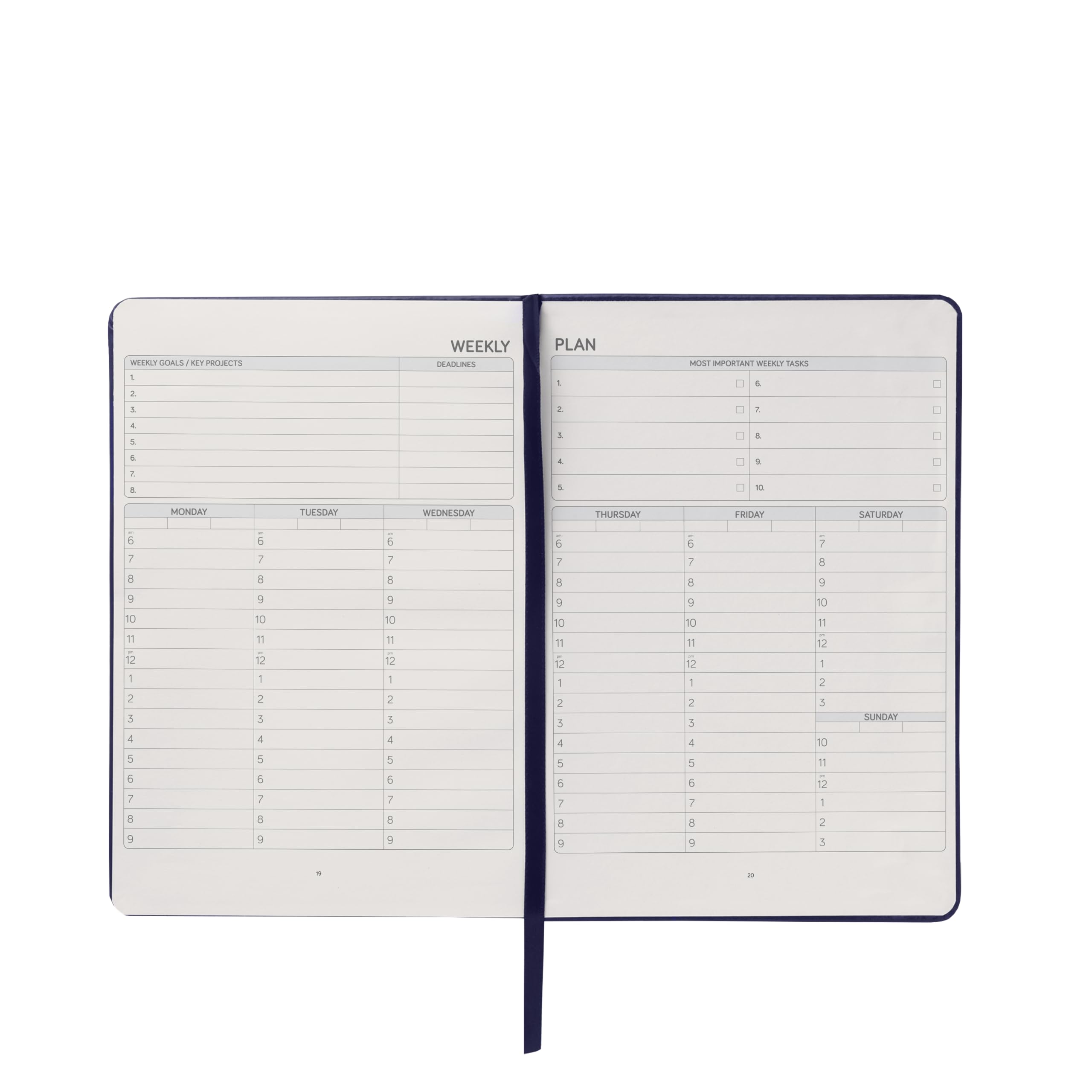 ifocus Planer pracy do projektu biznesowego, wyznaczania harmonogramu i celów, niedatowany co godzinę dzienny tygodniowy miesięczny profesjonalna duża twarda okładka, idealna blokada czasu i pełny