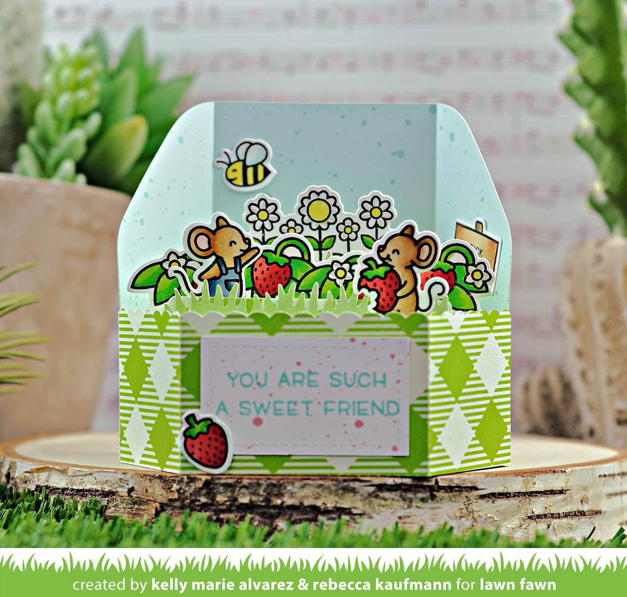 Lawn Fawn Platform Pop-Up Interactive Die and Add-on Die (LF2792 LF2793) Plus 1 Die Storage Envelope, Bundle of 3 Items