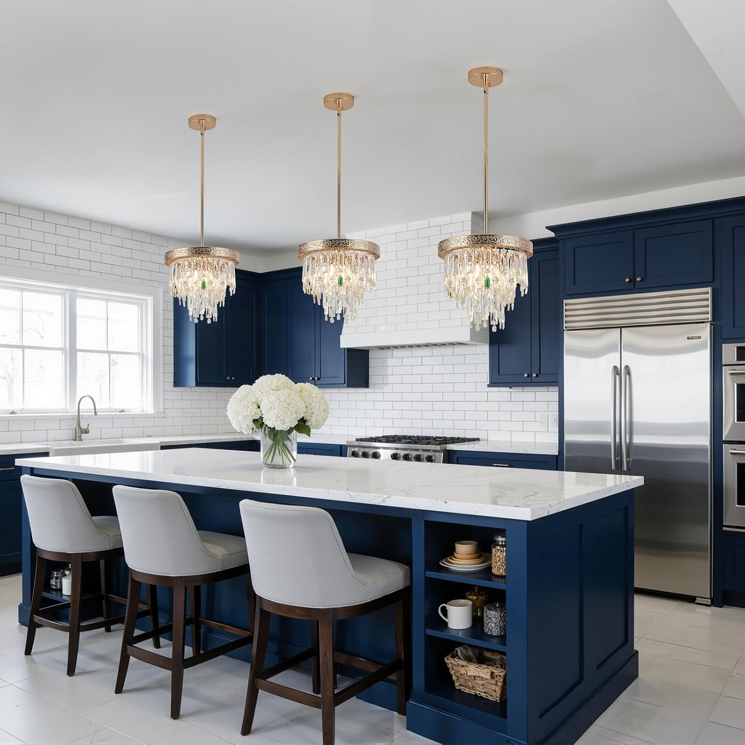 UL Certified, Crystal Chandelier, Pure French Luxury, Modern, Simple, High-Grade Chandelier for Entrance, Bedroom, Hallway, Balcony, Dining Room, Living Room, Round