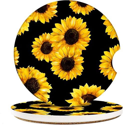 Miniatura 8 de Britimes Posavasos absorbentes para automóvil, paquete de 2 unidades, para portavasos de cerámica, piedra de cerámica de 2.56 pulgadas y base