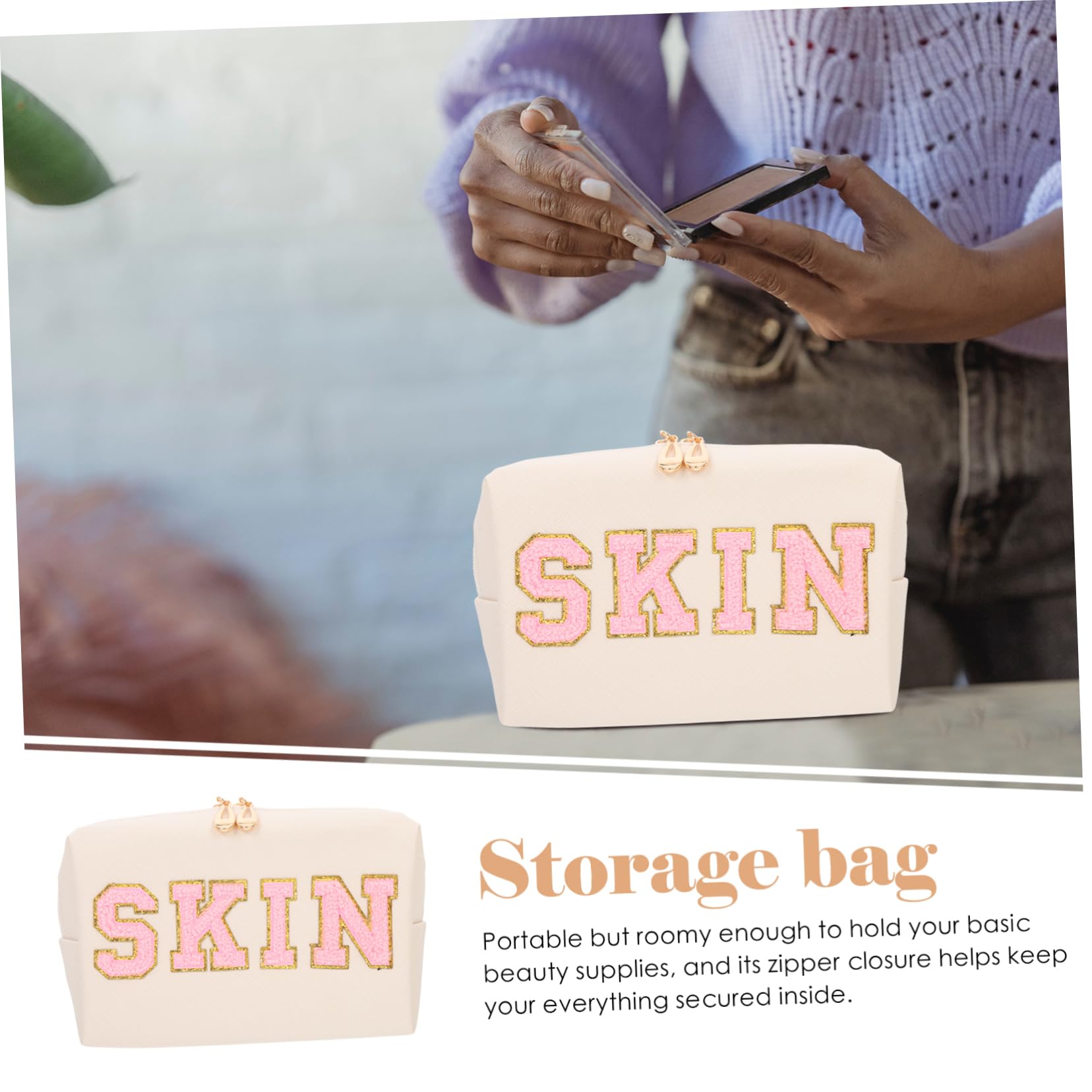 Generisch 2er Set Kosmetiktaschen Tragbare wasserdichte Make up Bags Für Damen Große Toilettenartikel Aufbewahrungstaschen Und Ideal Für Reisen Und Business Trips