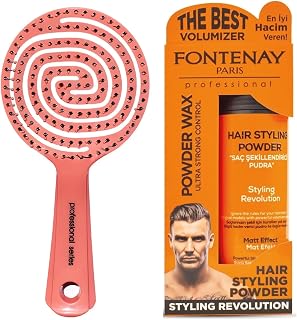 Fontenay 3 Boyutlu Saç Fırçası Ve Pudra Toz Wax Ultra Strong Turuncu 20gr 2'Li Set