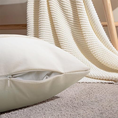 Miniatura 4 de Merrycolor Juego de 2 fundas de almohada bohemias de 18 x 18 pulgadas con borlas, color beige, neutro, fundas de almohada rústicas, fundas de