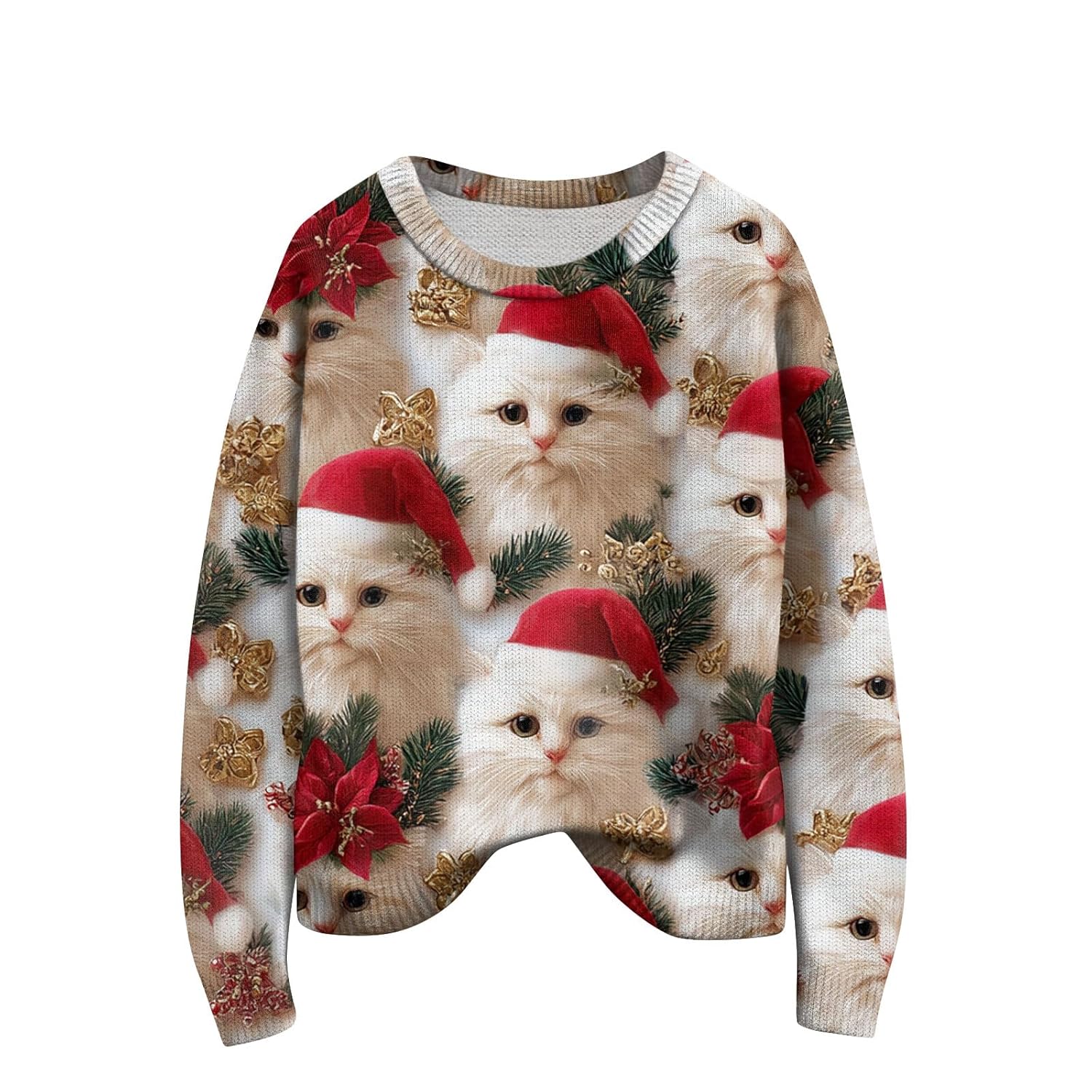 XIAXOGOOL Ugly Christmas Sweaters for Women 2025 Cute Xmas Sweater Funny Merry Christmas Knit Sweatshirts Santa Holiday Shirt