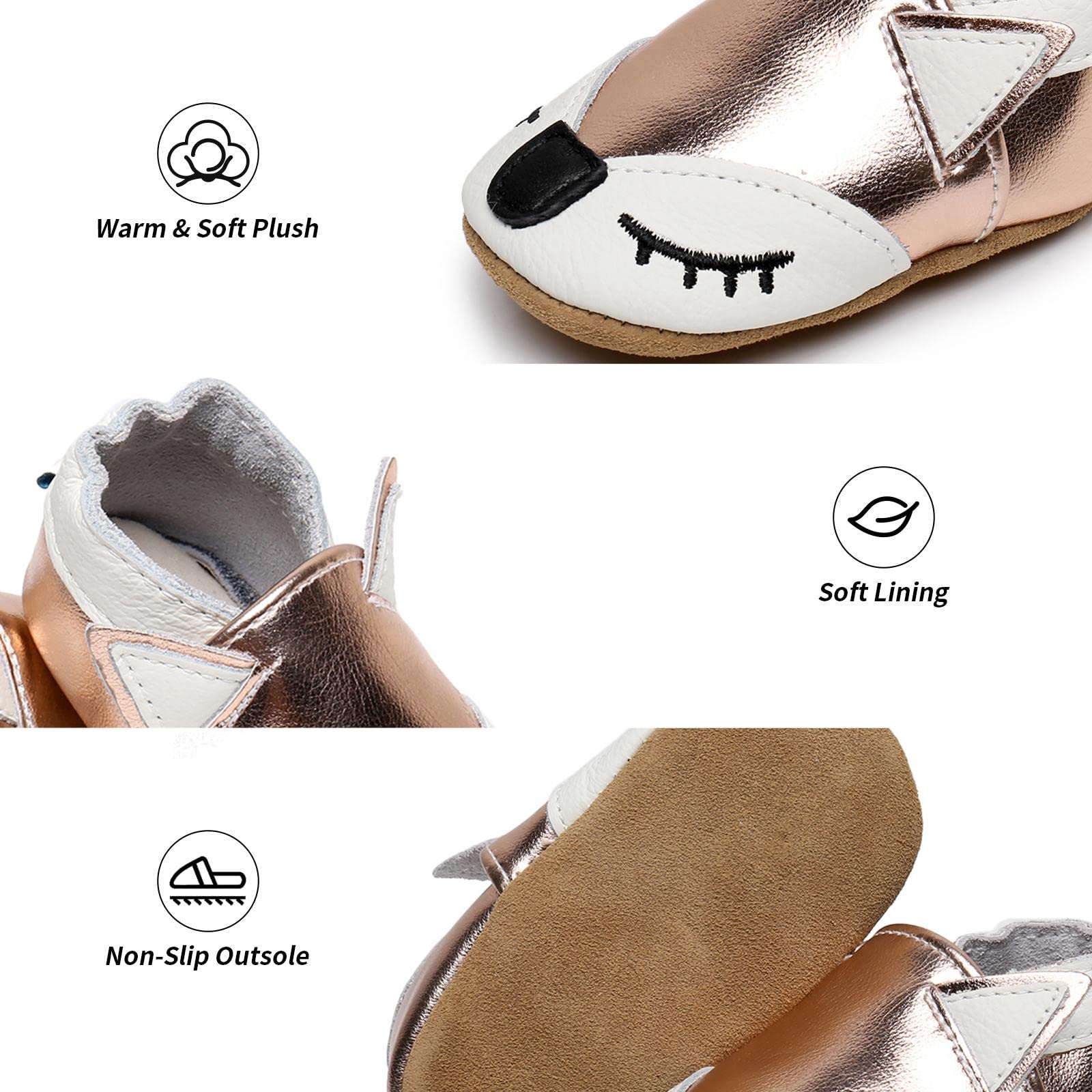 Neonata Scarpe Scarpine Primi Passi Morbida de Bambina Scarpe da Bambino in Scamosciata Pelle Cartone Animato 0 a 24 Mesi