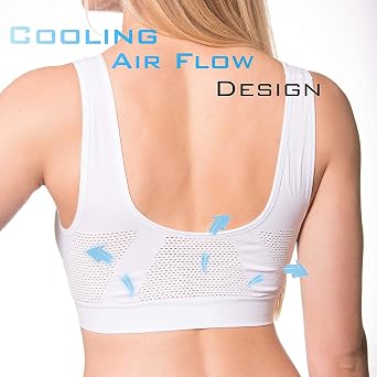 Comfort Finds Seamless Pullover Cooling Sports Bra Ladies Wirefree Comfort Bra 2 Pack (Medium 36-38, White)