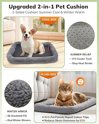 Miniatura 2 de morpilot - Bolsa de transporte para mascotas, portátil, de tela plegable, para perros o gatos, jaula para mascotas con zíperes de seguridad con