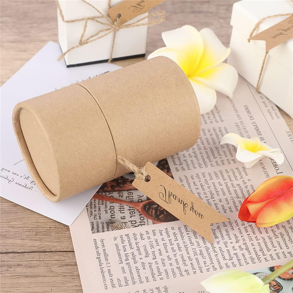 Thank You Tags,Gift Tags,100PCS Paper Tags with 100 Feet Jute Twine,Kraft Tags for DIY Crafts,Wedding,Christmas,Thanksgiving (Brown)