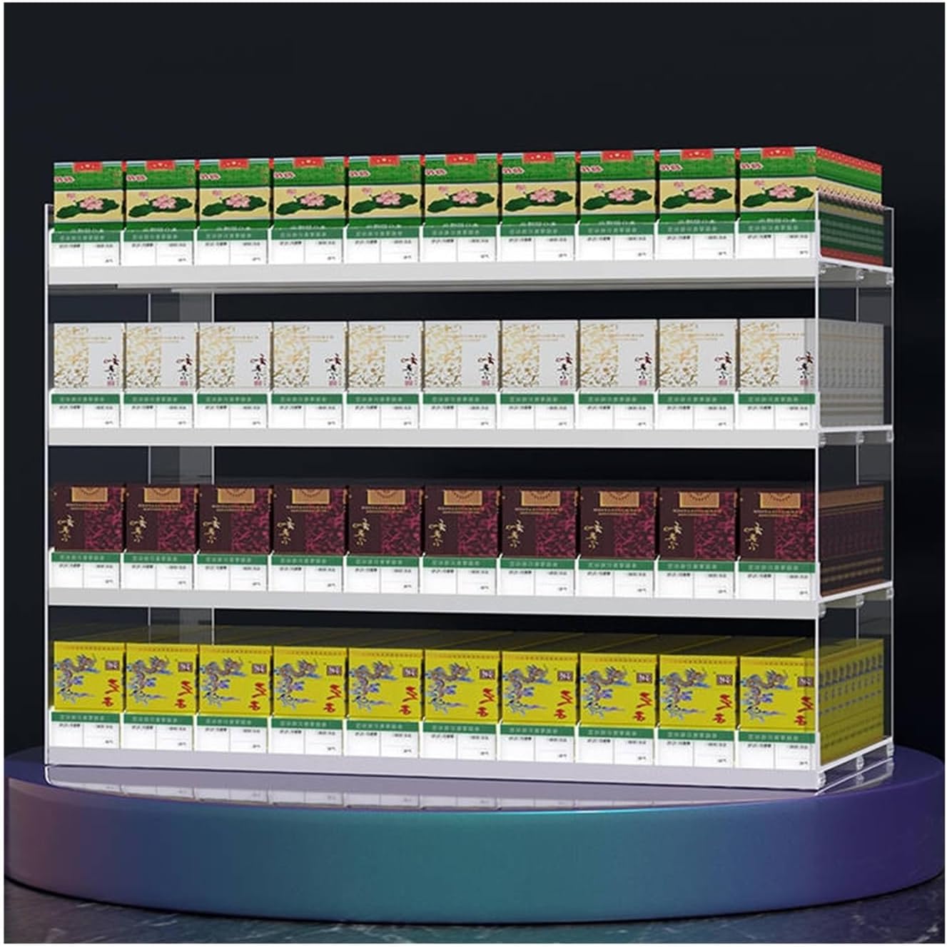 Cigarette Display Holder Transparent Material Cigarette Cases & Dispensers Store Display Shelves Cigar, Blunt Wraps Or Candy Display Case Point Easy To Install ( Color : Clear , Size : 31.5x28.4x24.5c